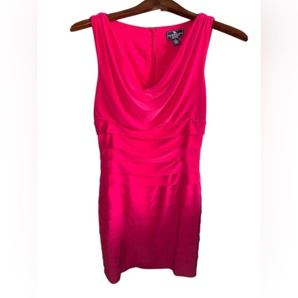 American Living Fuchsia Draped Mini Dress Women’s Size 2 Evening Event Outfit